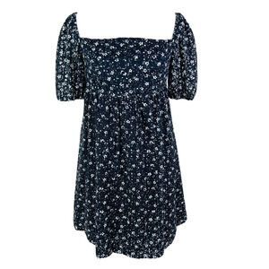 Anthropologie Maeve Lillianne Floral‎ Eyelet Smocked Off Shoulder Dress Size 6